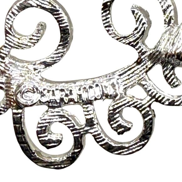 Sarah Coventry Silver-Tone Brooch Signed “Sarah Cov” Abstract Swirl Design VTG - Picture 4 of 4